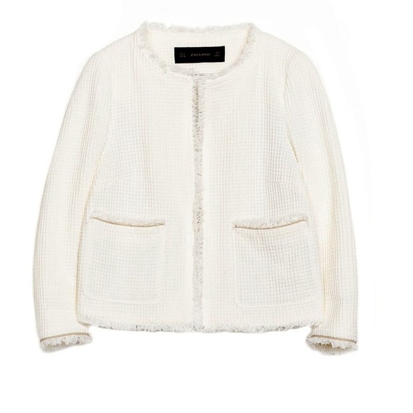 Zara Frayed Structured Jacket - Picture 2 of 6